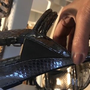 Stuart Weitzman gunmetal wedge